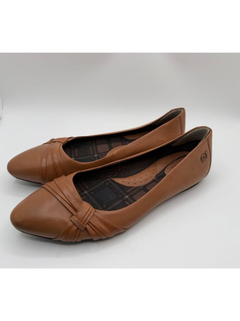 Born Lilly Flats Women Size 8M Brown Leather Round Twist Toe Cushioned Shoes